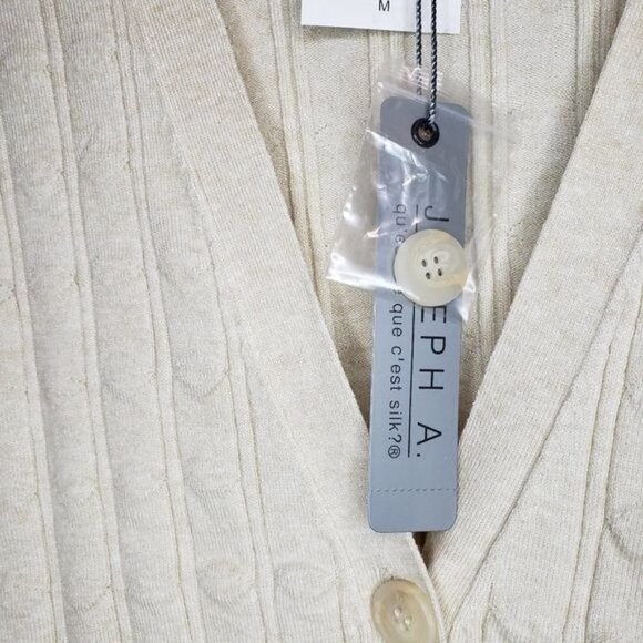 NWT Joseph A Long Sleeve Button Front Boyfriend Cardigan In Oatmeal Heather M - Picture 8 of 10